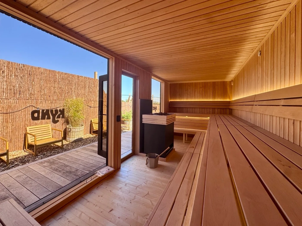 Inside the Kynd sauna in Copenhagen